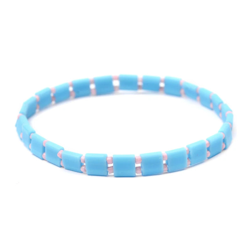 BOJIU 17 Styles Bohemian Miyuki Delica Tila Beads Bracelets For Women Summer Beach Jewelry Boho Gold Loom Custom Bracelet BC356