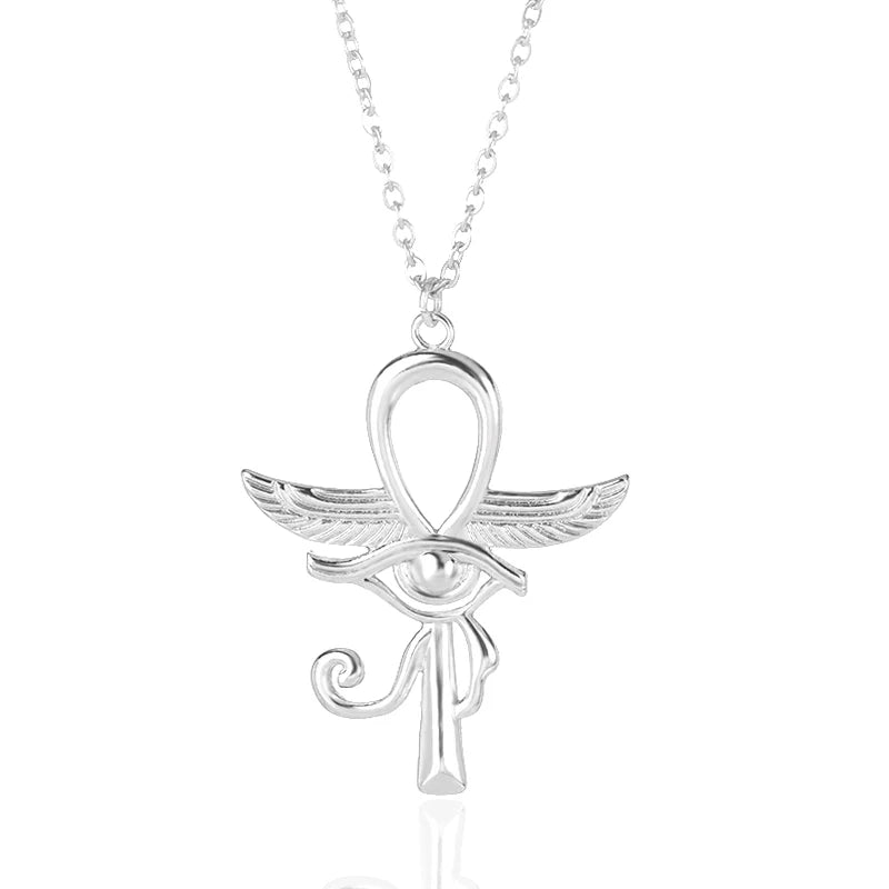 Simple CZ Eye of Horus Egypt Protection Charm Pendant Ankh Cross Religious Necklace for Women Choker Necklaces Jewelry