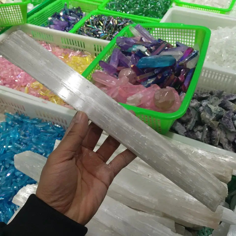 Selenite Sticks 7-10 Inch White Gypsum Crystals Wands Blades