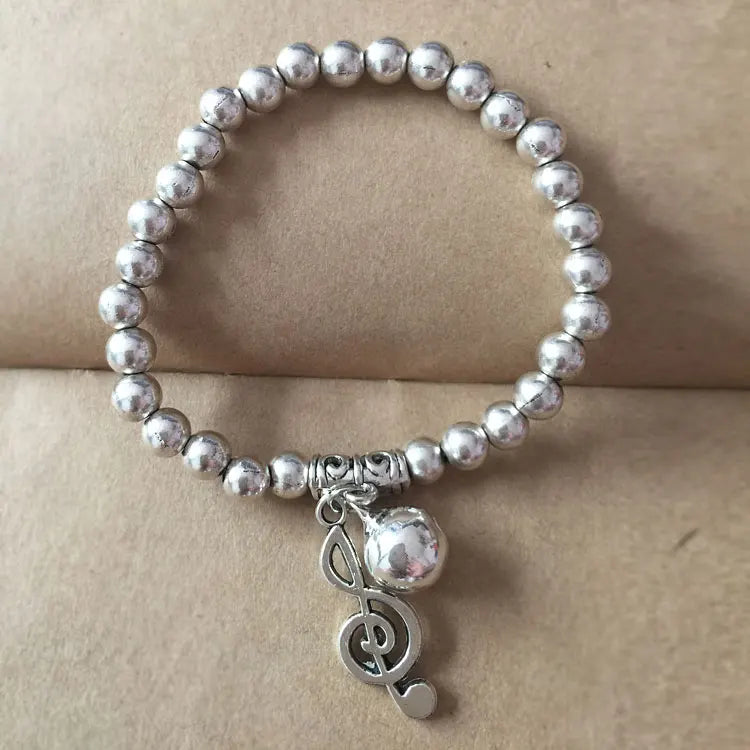 Yumfeel Bohemian Vintage Tibetan Silver Plated Beads Bracelet Owl Elephant Charm Bracelets Jewelry