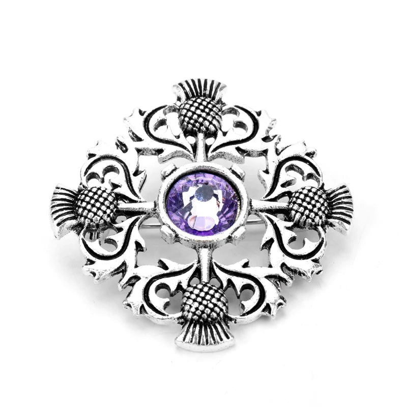 Fashion Jewelry Outlander Brooch Thistle Celtics Knot Kilt Pin Scottish National Flower Brooches Viking Norse Women Men