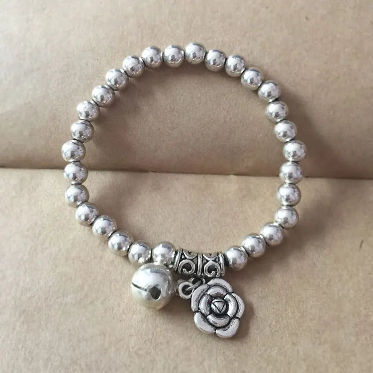 Yumfeel Bohemian Vintage Tibetan Silver Plated Beads Bracelet Owl Elephant Charm Bracelets Jewelry