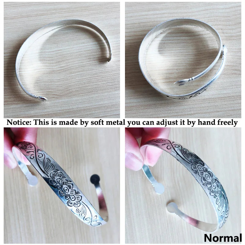 Yumfeel Wholesale Tibetan Silver Bracelet Antique Silver Cuff Bracelet  10pcs/lot free shipping