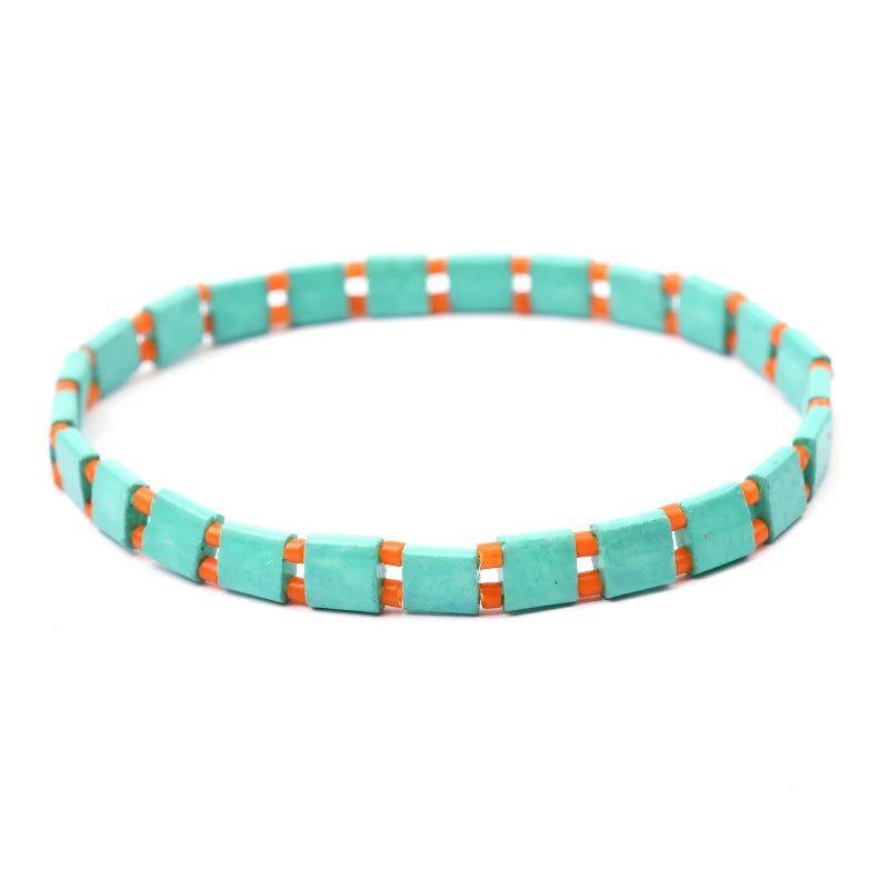 BOJIU 17 Styles Bohemian Miyuki Delica Tila Beads Bracelets For Women Summer Beach Jewelry Boho Gold Loom Custom Bracelet BC356