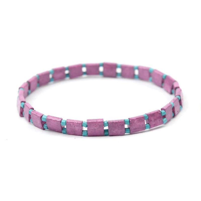BOJIU 17 Styles Bohemian Miyuki Delica Tila Beads Bracelets For Women Summer Beach Jewelry Boho Gold Loom Custom Bracelet BC356
