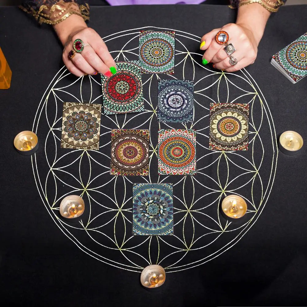 The Flower Of Life Crystal Lattice Soft Lightweight Tarot Cards Special Tablecloth Tarot Deck Game Table Cloth Board Games