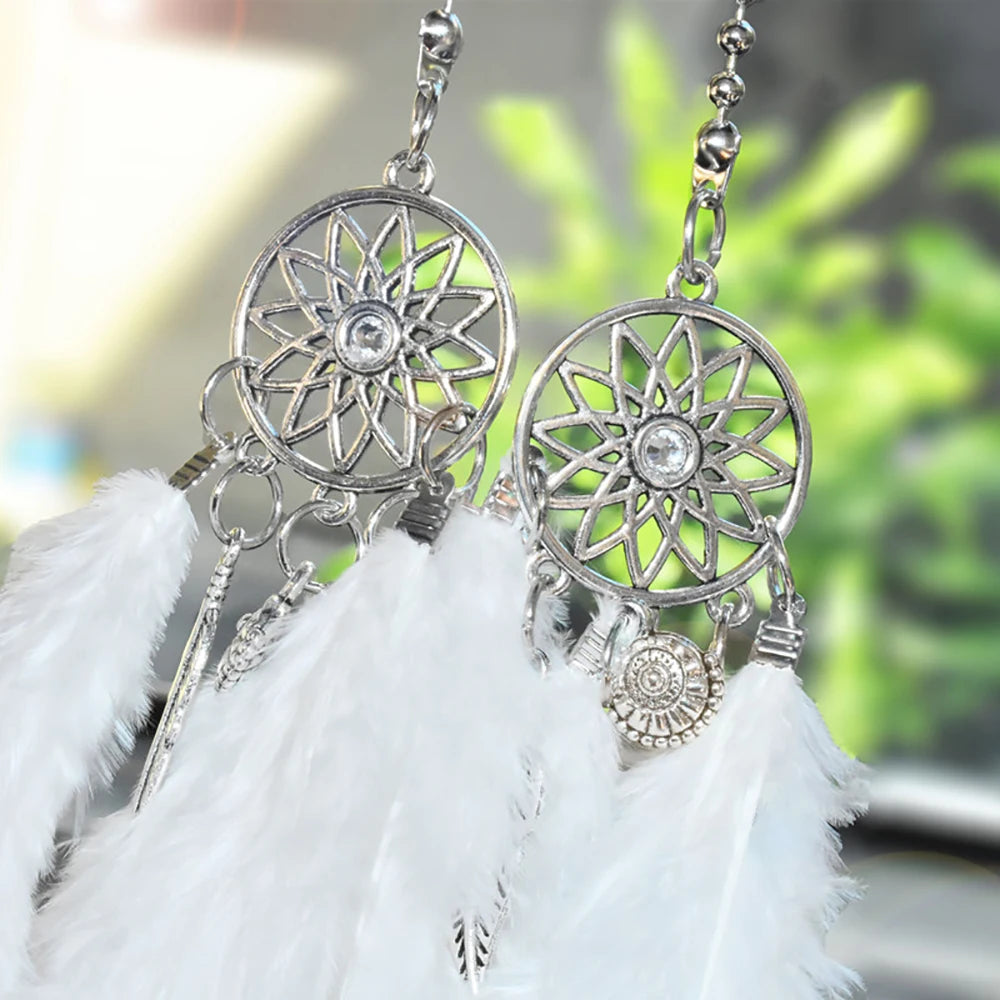 Mini Dream Catcher Car Pendant Wind Chimes Feather Decoration Home Decor & Wall Hanging Adornment Handmade Dreamcatcher Gifts