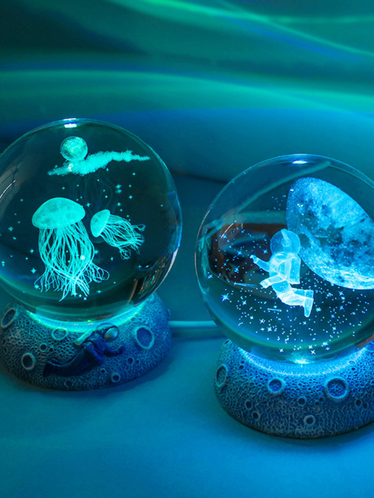 Creative Glow Crystal Ball Star Sea Night Light Gift Decoration 3D Laser Inner Carved Crystal Ball Send Student Gift