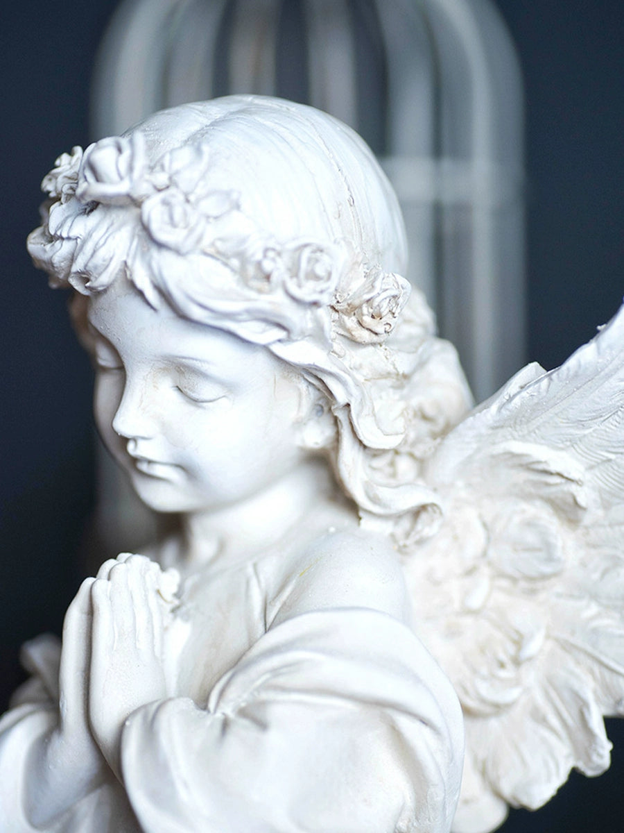 JK Jkmoodesign American and European Style Retro Distressed Resin Plaster Young Adult Angel Angel Desktop Furnishings Ornaments