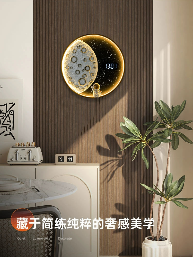 Moon Wall Lamp Living Room Wall Light Bulb Fancy Minimalist Modern Bedroom Bedside Lamp Moon-Light Lamp Creative Clock Light
