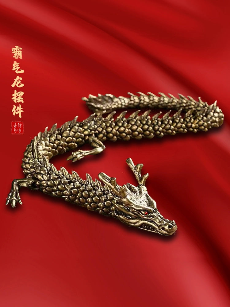 Pure Brass Jinlong Bring In Wealth and Treasure Ornaments Hand Pieces Winding Hand Boy Meets Girl Table Decorations Bookcase Porch Crafts