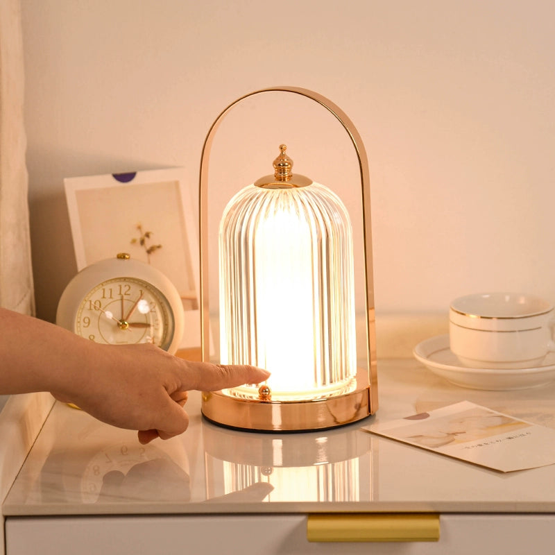 Bedroom Crystal Lamp Bedside Lamp Fancy Internet Celebrity 2023 Retro Charging Ambience Light Warm Sleep Small Night Lamp