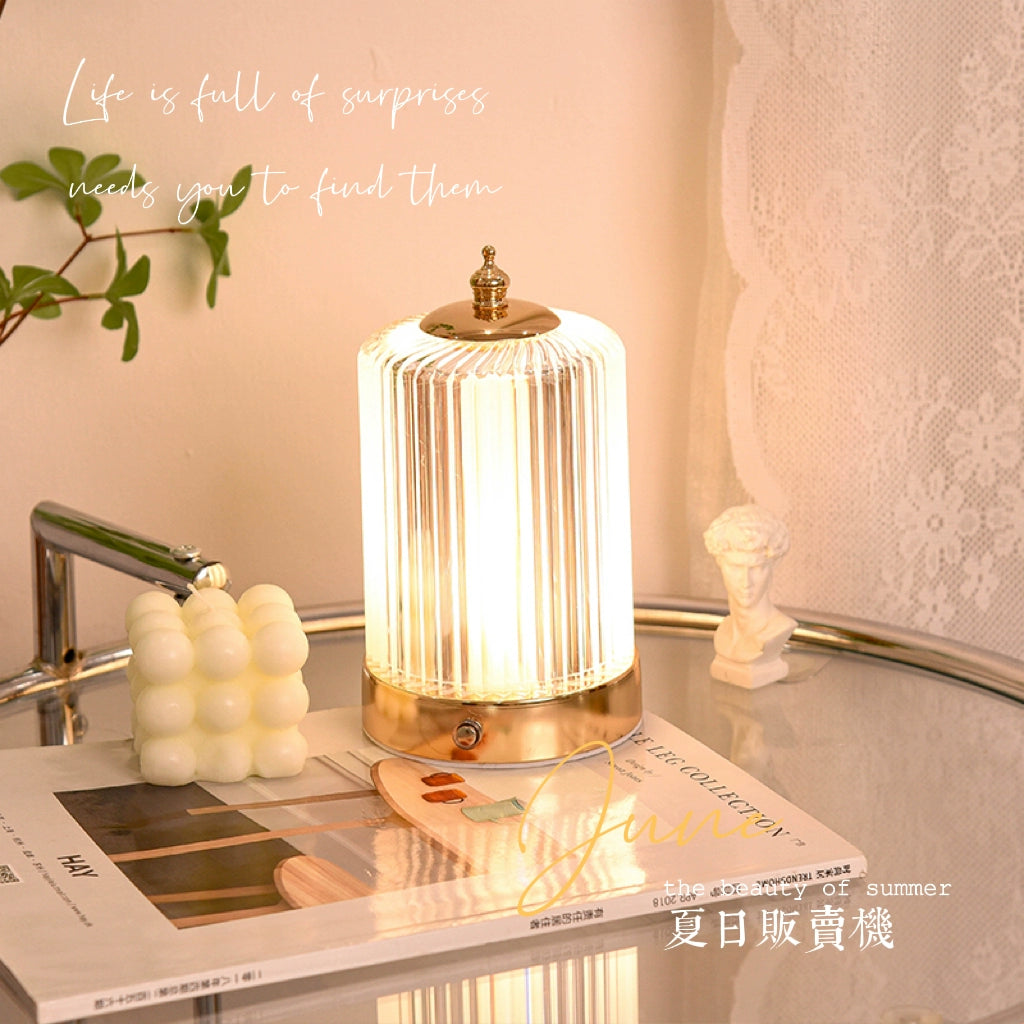 Bedroom Crystal Lamp Bedside Lamp Fancy Internet Celebrity 2023 Retro Charging Ambience Light Warm Sleep Small Night Lamp