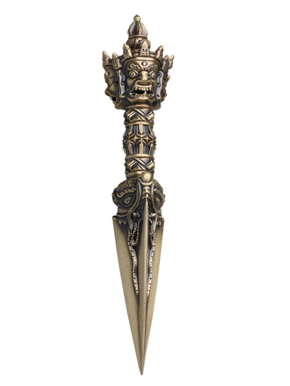 Pure Copper Three-Sided Puba Vajra Brass Yamantaka Tantric Dharma-Vessel Sterling Silver Monster Subduing Club Hand Pieces Boutique