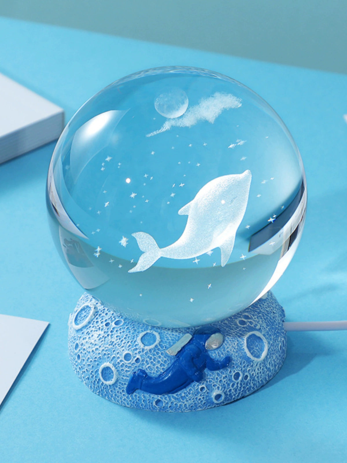 Creative Glow Crystal Ball Star Sea Night Light Gift Decoration 3D Laser Inner Carved Crystal Ball Send Student Gift