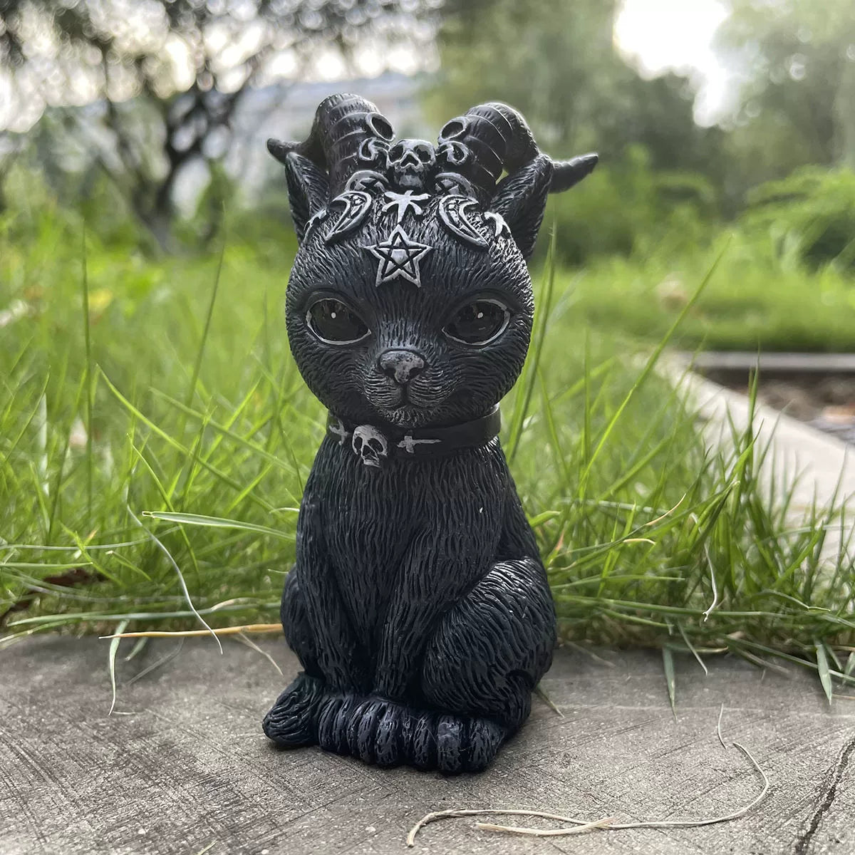 Halloween Magic Cute Cat Resin Crafts Small Ornaments Animal Sculpture Gift Desktop Dark Decorations