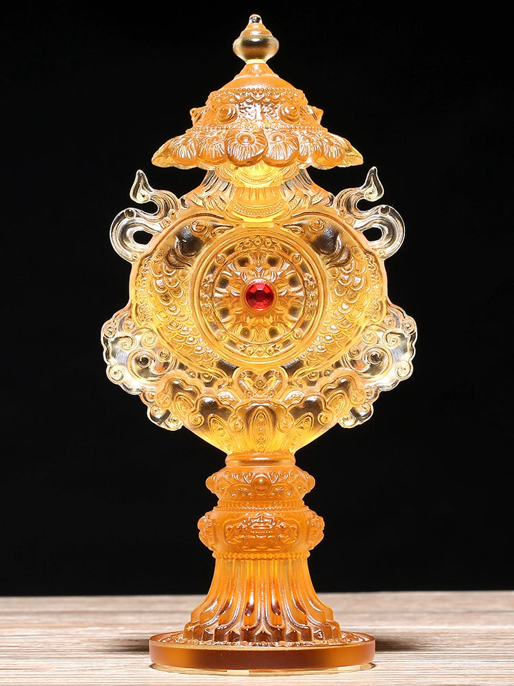 Eight Auspicious Symbols Ornaments Collection Tantric Dharma-Vessel Tibetan Buddhism Supplies Buddha Front the Eight Auspicious Symbols Buddha Statue Eight Offerings Whole Set
