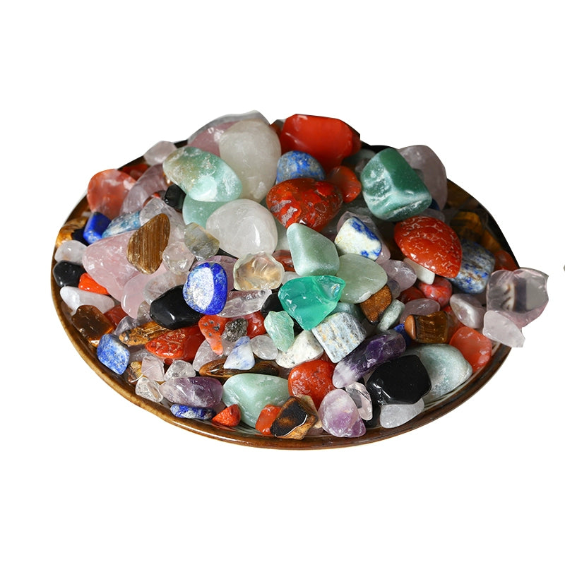 The Seven Treasures Bulk Natural Crystal Jade Semi-Precious Stone Rainbow Color Inspheration Buddha Offering Pink and Yellow Rough Stone Lucky Stone