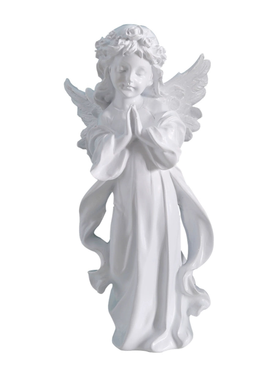 European Style Retro Young Adult Angel Ornaments American Style Resin Plaster Statue Little Angel Girl Table Decorations Furnishings