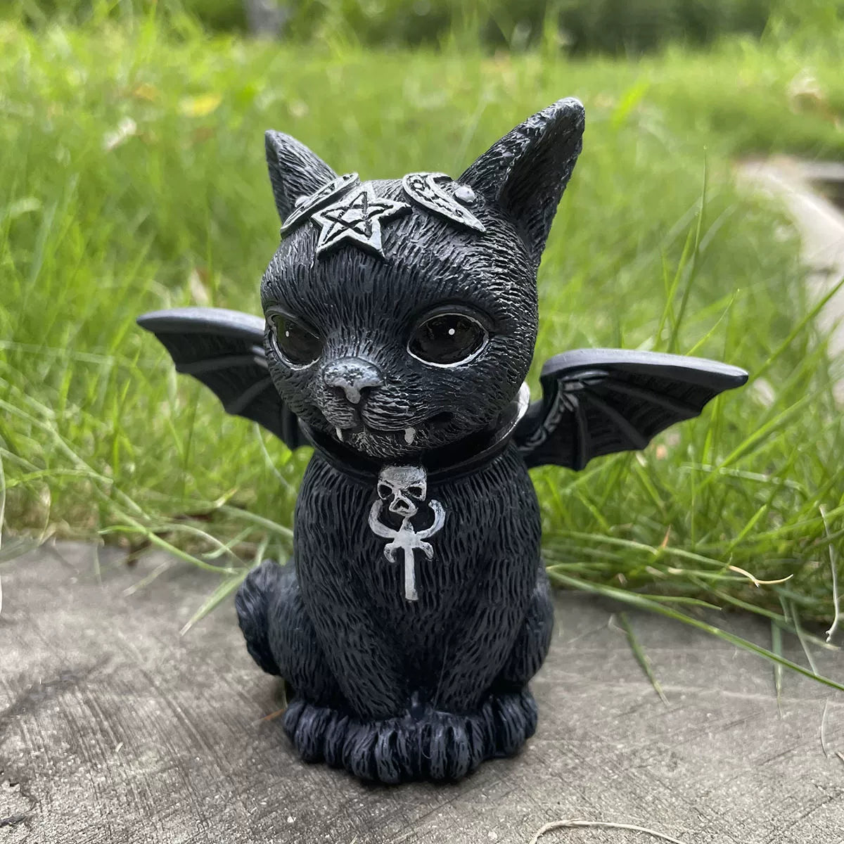 Halloween Magic Cute Cat Resin Crafts Small Ornaments Animal Sculpture Gift Desktop Dark Decorations