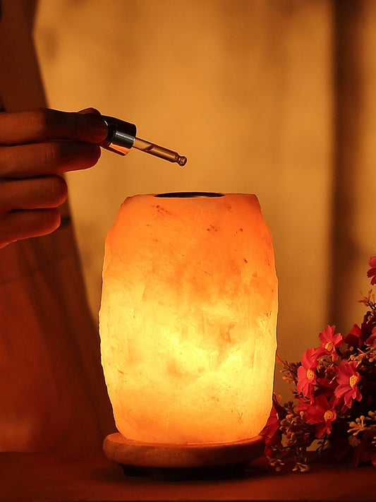 Himalayan Rose Salt Light Creative Sleep Aid Plug-in Fragrance Lamp Essential Oil Dimming Warm Color Small Night Lamp Crystal Salt Light