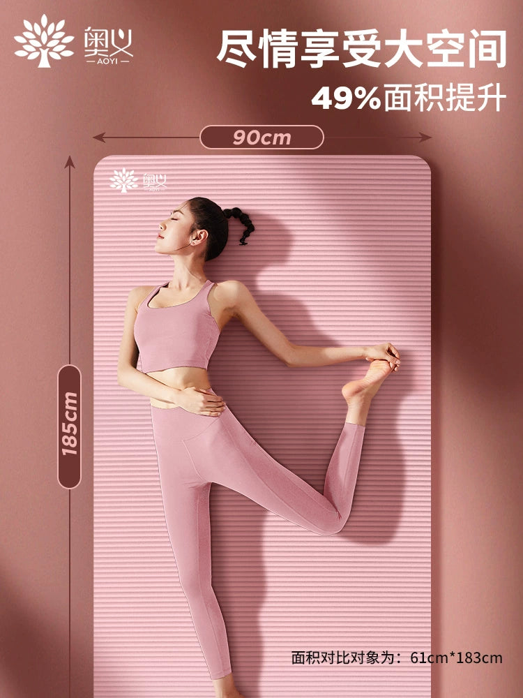 Aoyi Yoga Mat Non Slip Beginner Women's Thickened Widened Sound Insulation Bubble Wrap Gymnastic Mat Men's Yoga Floor Mat Household