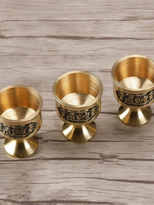 God of Wealth Worship Wine Glass for Guan Gong God of Wealth Wine Glass for Wine Glass Copper Cup Brass Buddha Worship Water Cup Wine Copper Cup