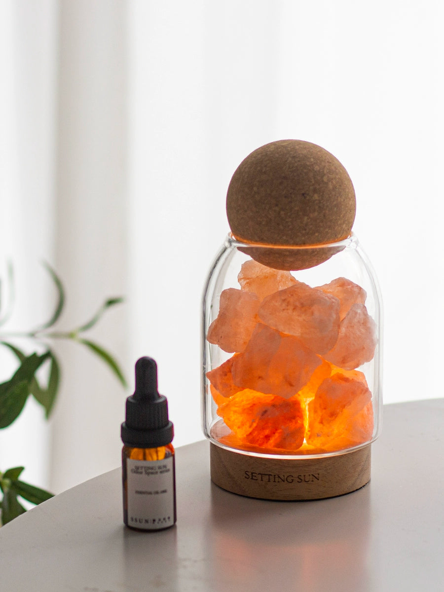 Fire-Free Aromatherapy Crystal Small Night Lamp Fragrant Stone Aromatherapy Oil Decoration Indoor Long-Lasting Aromatherapy Gift Box Gift