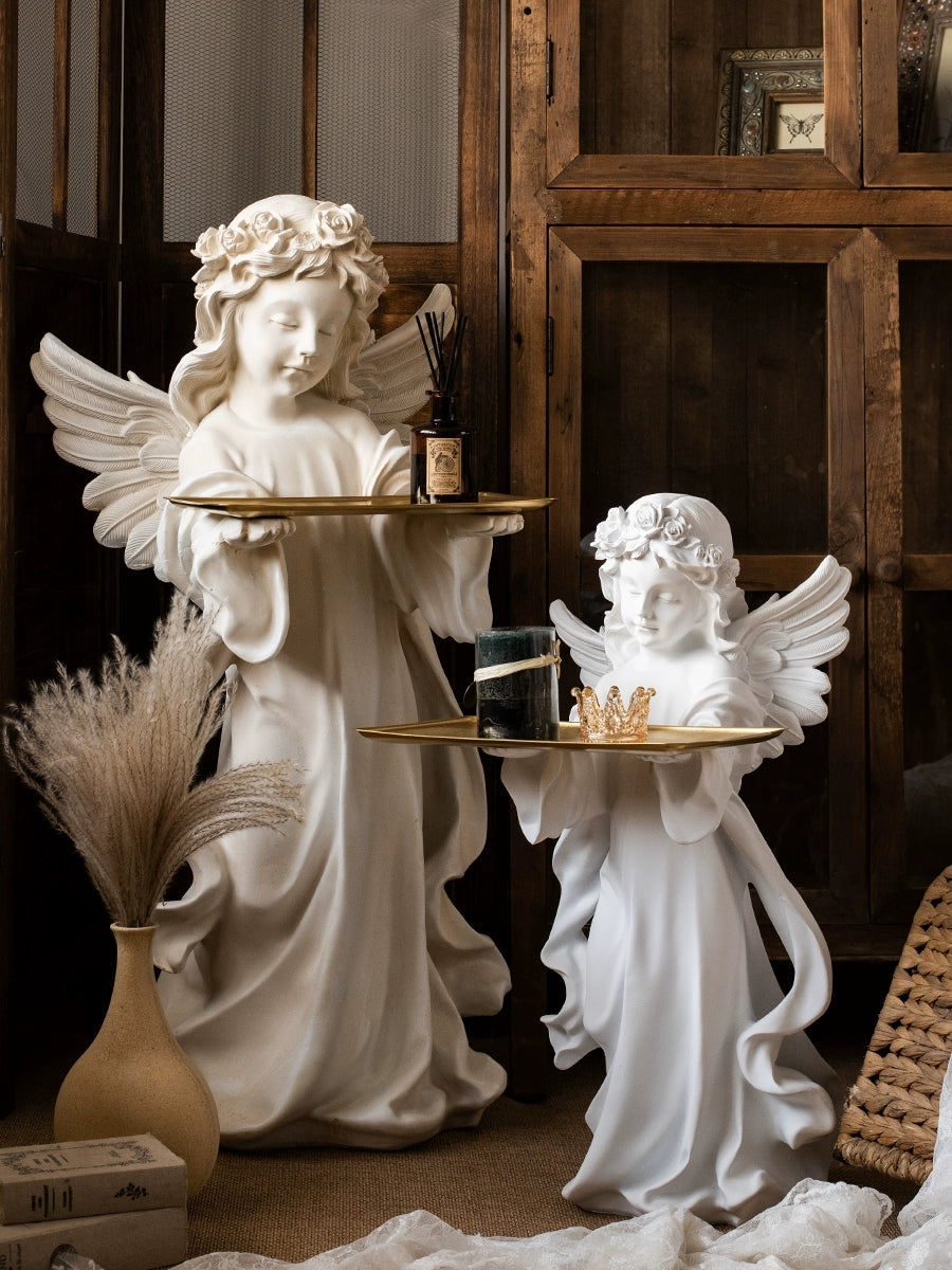 JK Jkmoodesign Young Adult Angel Tray Floor Hallway Key Coffee Table Table Decorative Ornaments Creative Sculpture
