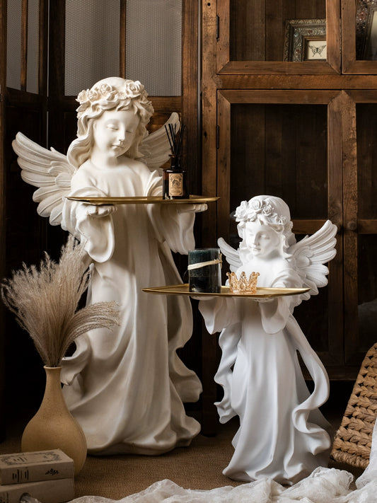 JK Jkmoodesign Young Adult Angel Tray Floor Hallway Key Coffee Table Table Decorative Ornaments Creative Sculpture