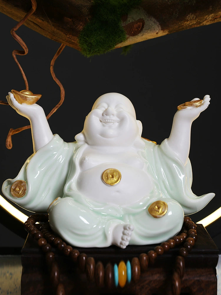 Chinese Style Living Room Bonsai Artificial Greeting Pine Green Plant Landscape Decoration Office Indoor Bonsai Hallway Desktop Decoration