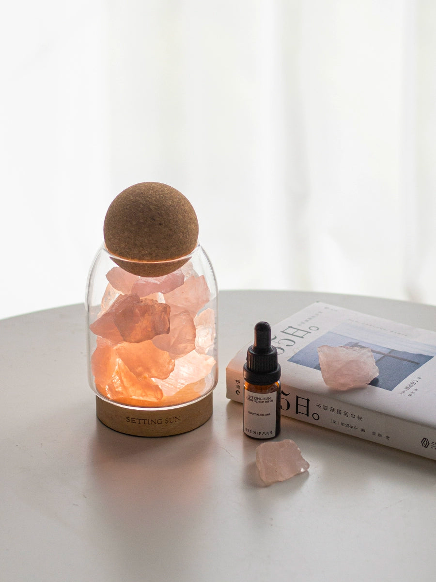 Fire-Free Aromatherapy Crystal Small Night Lamp Fragrant Stone Aromatherapy Oil Decoration Indoor Long-Lasting Aromatherapy Gift Box Gift