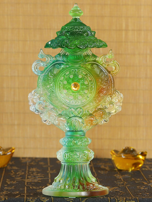 Eight Auspicious Symbols Ornaments Collection Tantric Dharma-Vessel Tibetan Buddhism Supplies Buddha Front the Eight Auspicious Symbols Buddha Statue Eight Offerings Whole Set
