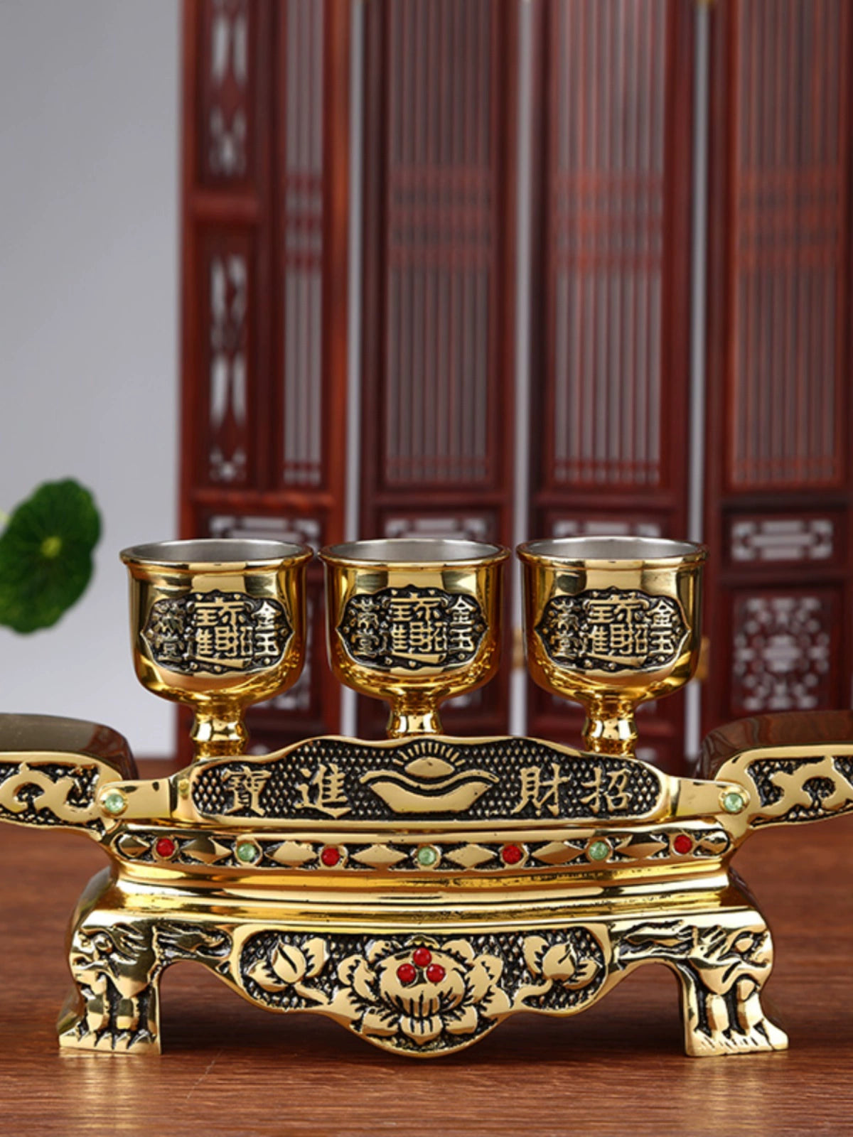 God of Wealth Worship Wine Glass for Guan Gong God of Wealth Wine Glass for Wine Glass Copper Cup Brass Buddha Worship Water Cup Wine Copper Cup
