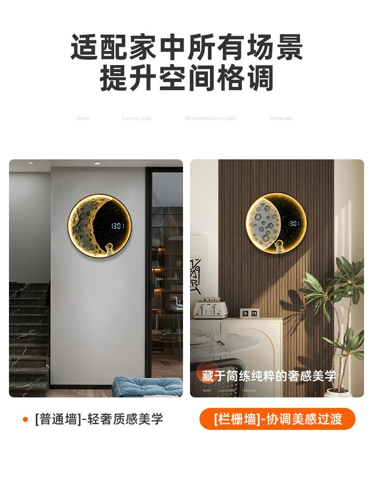 Moon Wall Lamp Living Room Wall Light Bulb Fancy Minimalist Modern Bedroom Bedside Lamp Moon-Light Lamp Creative Clock Light