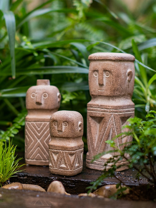 Juhanyuan Ancient Style Statue Ornament Geometric Art Imitating Stone Statue Decoration Portrait Furnishings Courtyard Garden Villa