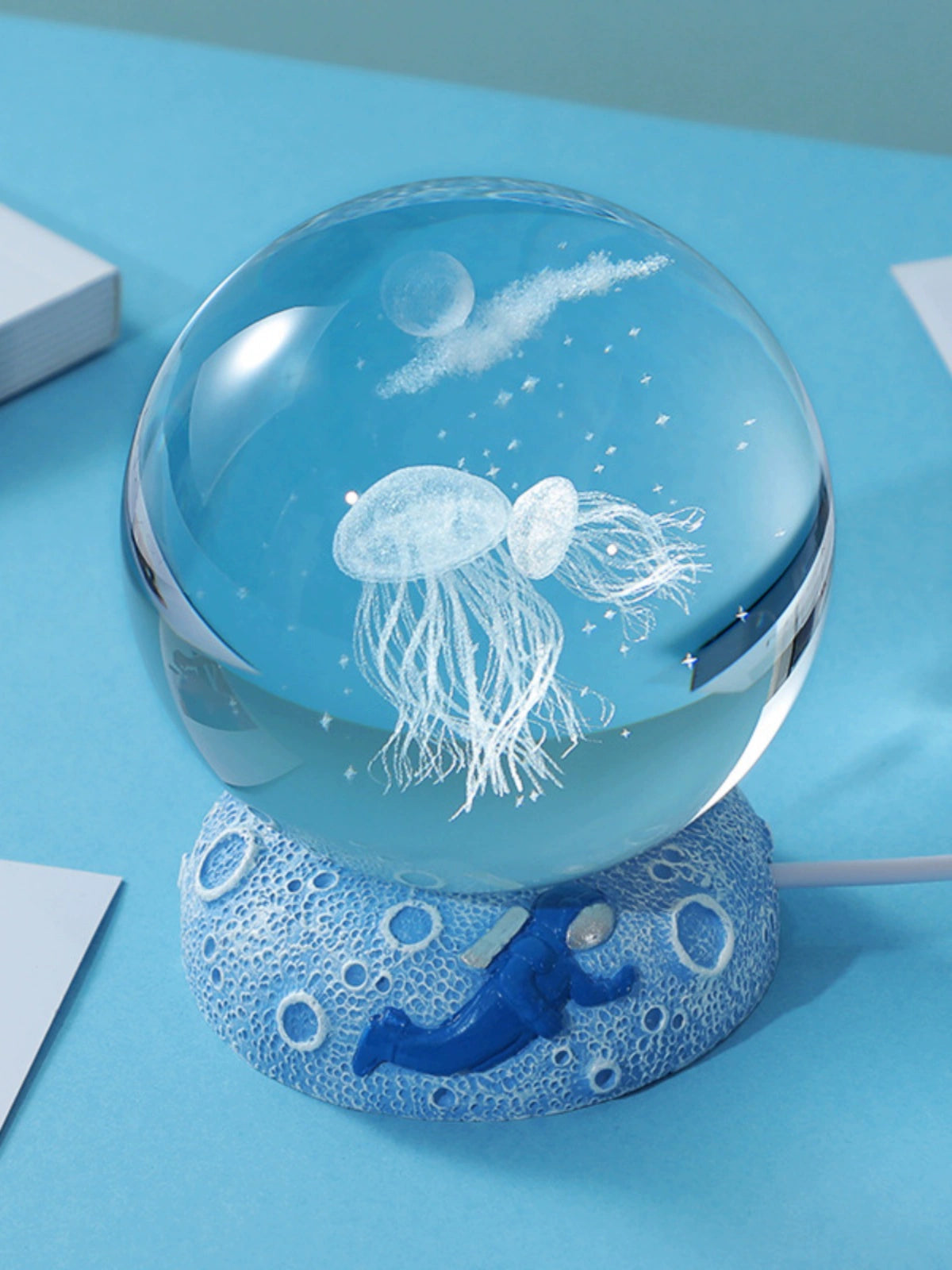 Creative Glow Crystal Ball Star Sea Night Light Gift Decoration 3D Laser Inner Carved Crystal Ball Send Student Gift