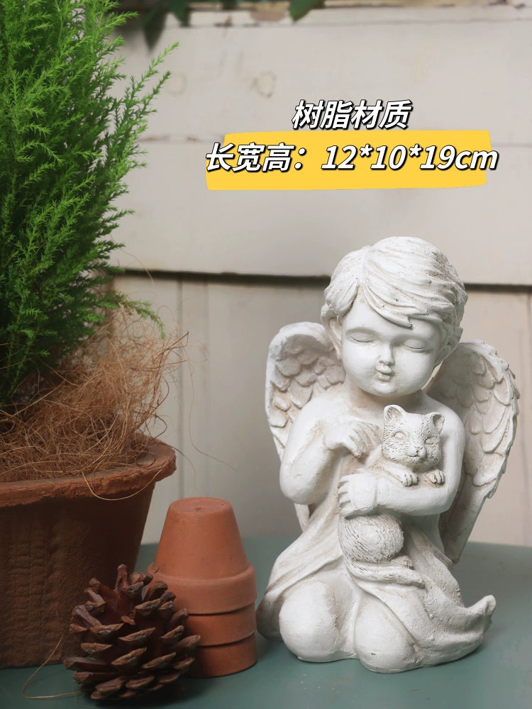 Garden Decoration Cute Little Angel Outdoor Courtyard Decoration Balcony Living Room Entrance Desktop Landscape Decoration Ornaments