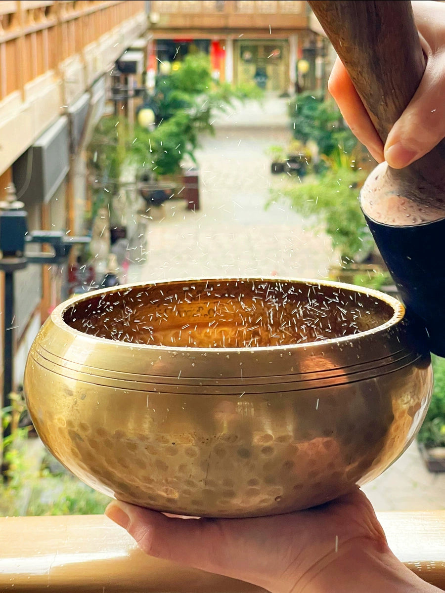 Himalaya Bowl Nepal Handmade Copper Chime Stone Yoga Meditation Sound Therapy Buddha Sound Bowl Offering Water Bowl Quiet Heart Picking Ear and Fanyin Recitation Alms Bowl