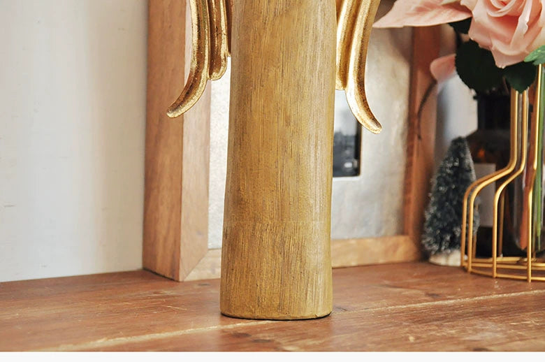 Export Countryside Retro Imitation Wood Carving Prayer Angel Girl Resin Decorations Decorations Gift