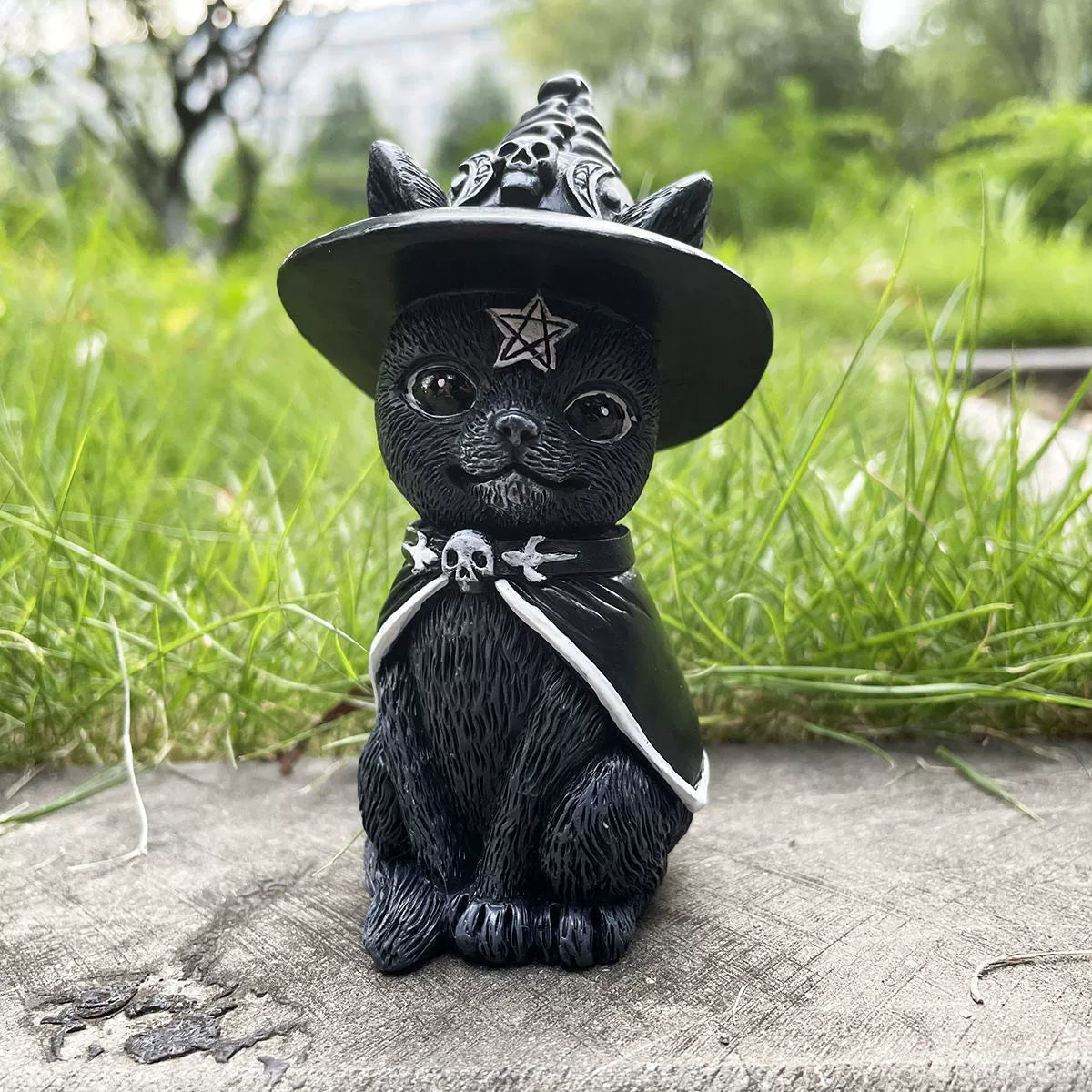 Halloween Magic Cute Cat Resin Crafts Small Ornaments Animal Sculpture Gift Desktop Dark Decorations