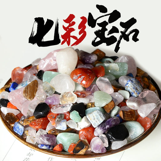 The Seven Treasures Bulk Natural Crystal Jade Semi-Precious Stone Rainbow Color Inspheration Buddha Offering Pink and Yellow Rough Stone Lucky Stone