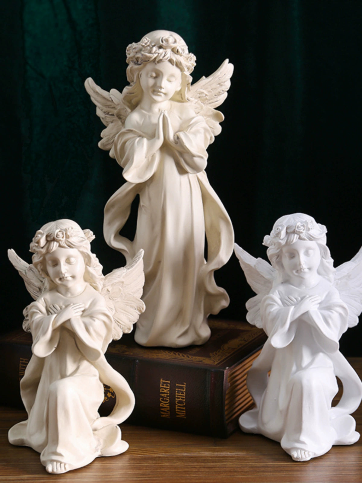 European Style Retro Young Adult Angel Ornaments American Style Resin Plaster Statue Little Angel Girl Table Decorations Furnishings