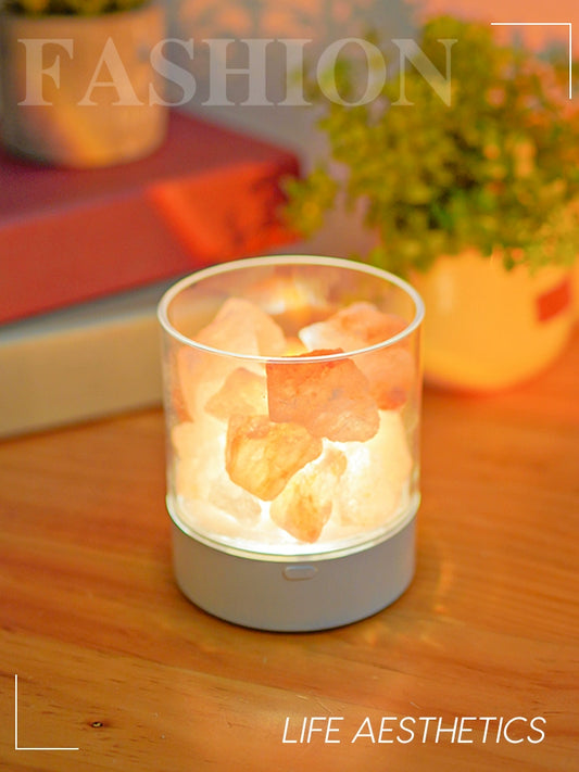 Salt Light Himalayan Ore Crystal Lamp Bedroom Bedside Small Night Lamp Decorative Ornaments Fragrance Lamp Ins Young Adult