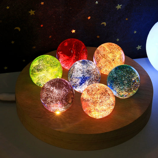 Colorful Glass Bead Crystal Ball Decoration Creative Glow Desktop Office Decorations Gift for Valentine's Day Teacher