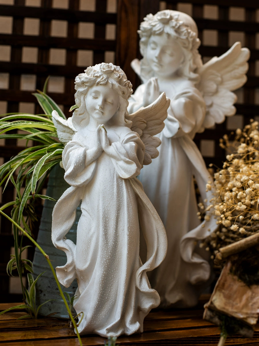 JK Jkmoodesign American and European Style Retro Distressed Resin Plaster Young Adult Angel Angel Desktop Furnishings Ornaments