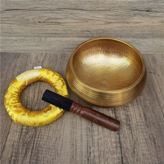 Nepal Handmade Buddha Sound Bowl Ringing Copper Yoga Meditation Himalaya Bowl Sound Therapy Meditation Bowl Copper Chime Stone Alms Bowl Buddha Sound Bowl