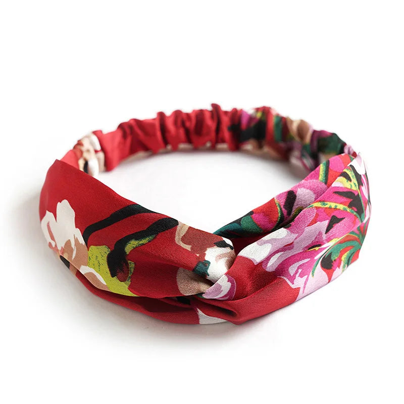2022 New Fashion Women Summer Style Headbands Bohemian Girl Cross Turban Bandage Bandanas Hairbands Headwear Hair Accessories