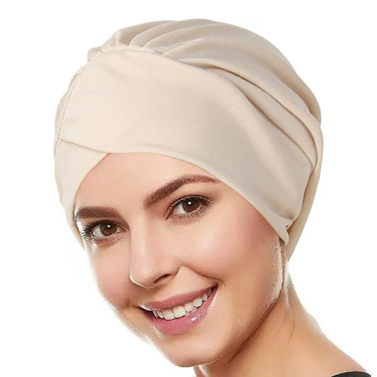 Bohemian Hijab Caps Women Stretchy Hijab Scarf Forhead Cross Muslim Hijab Headscarf Turban Hat Solid Color Muslim Scarf Hijab