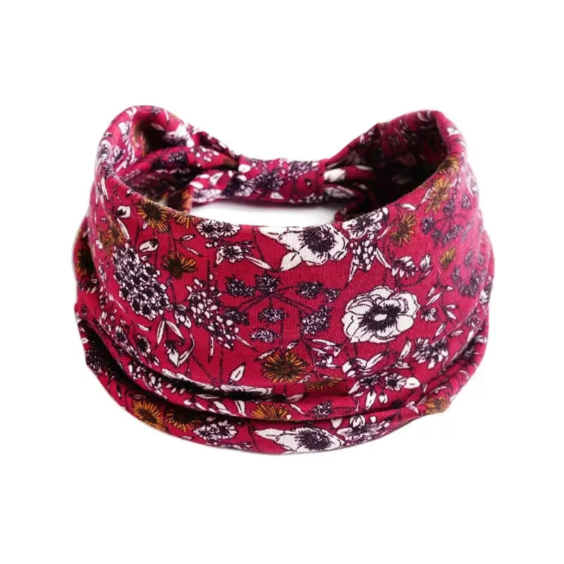 Bohemian Style Elastic Hair Bands Yoga Headband Women Headwear Print Vintage Cross Unisex Scrunchies Hair Accessories